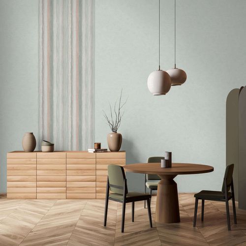 Non-woven wallpaper watercolor green apricot cream 34426
