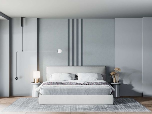 Border 3D effect stucco element light grey 34452