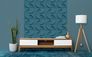 Non-woven wallpaper tiles 3D effect circles dark blue 34465 1