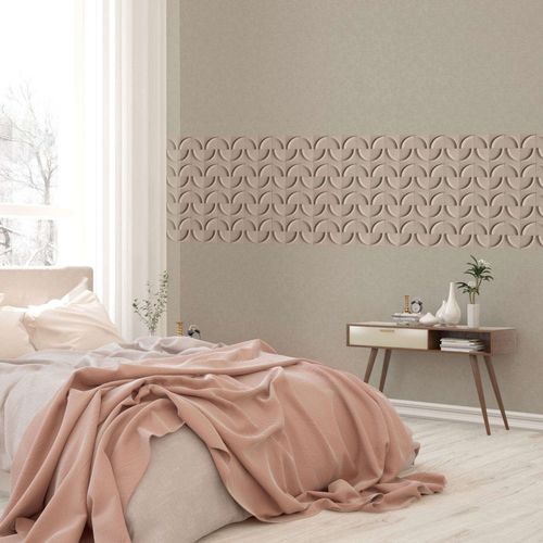 Border tiles 3D effect circles beige grey 34469
