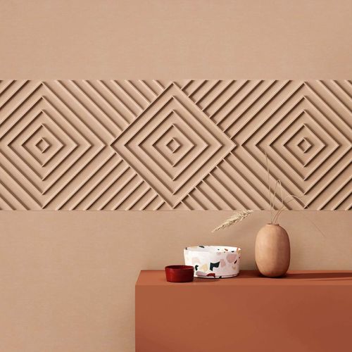 Non-woven wallpaper geometric 3D look beige brown 34483