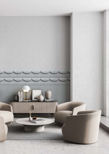 Non-woven wallpaper concrete look 3D effect grey 34489
