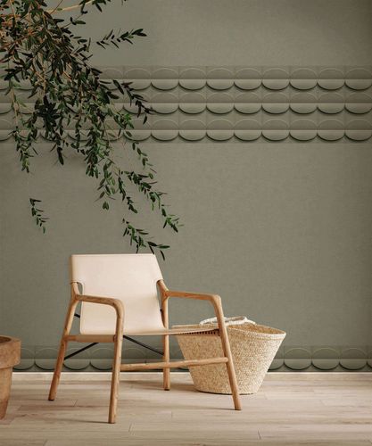 Border concrete look 3D effect graphic green grey 34495