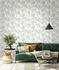 Non-woven wallpaper leaf pattern white green grey 81607 1