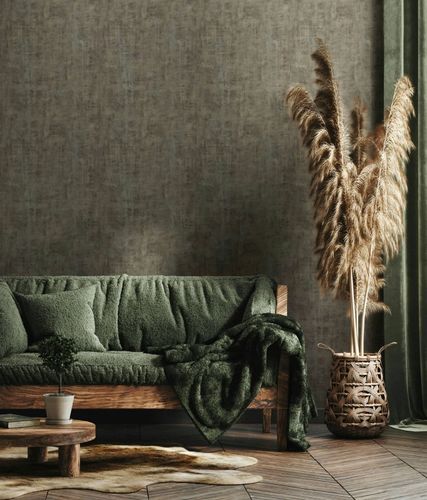 Non-woven wallpaper plain concrete look grey brown 81617