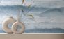 Non-woven wallpaper nature sky birds white blue grey 81627 1