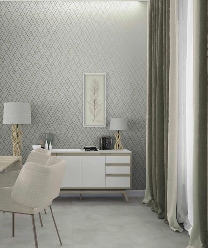 Non-woven wallpaper lines beige gold metallic 82407