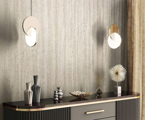 Non-woven wallpaper concrete look beige metallic 82419