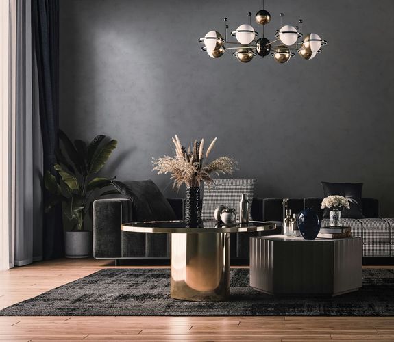 Non-woven wallpaper plaster look plain anthracite 82430