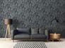 Non-woven wallpaper leaves black grey 39346-1 1