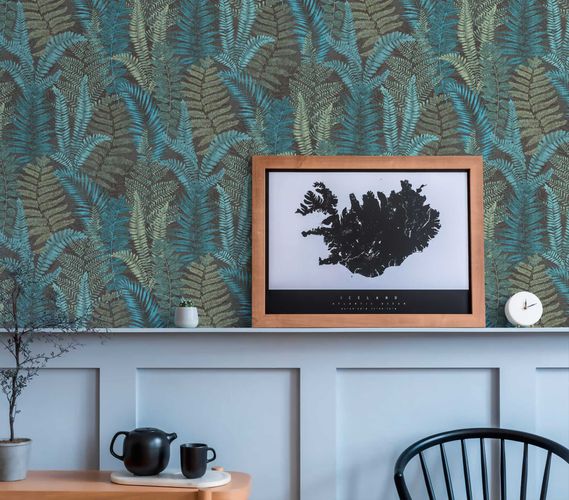 Non-woven wallpaper leaves watercolor green 39347-3