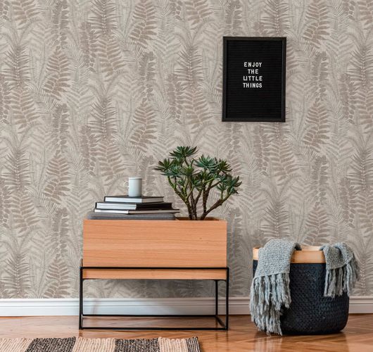 Non-woven wallpaper leaves watercolor grey beige 39347-5