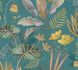 Non-woven wallpaper jungle petrol yellow 39348-3 2