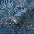 Non-woven wallpaper floral linen look blue grey 39349-4 5