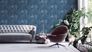 Non-woven wallpaper floral linen look blue grey 39349-4 7