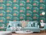 Non-woven wallpaper jungle floral green orange 39350-3 10