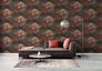 Non-woven wallpaper jungle floral black orange 39350-4 1