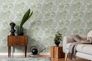 Non-woven wallpaper tropical white green gold 39355-4 7