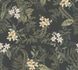 Non-woven wallpaper floral flowers black green 39424-4 2