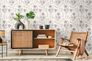 Non-woven wallpaper flowers leaves white black 39427-2 1