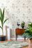 Non-woven wallpaper flowers leaves white green 39427-3 5