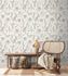 Non-woven wallpaper birds flowers white black 39429-2 1