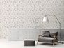 Non-woven wallpaper birds flowers white black 39429-2 8