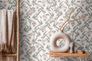 Non-woven wallpaper leaves floral white grey 39430-4 1