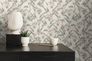 Non-woven wallpaper leaves floral white grey 39430-4 6