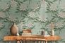 Non-woven wallpaper floral turquoise green white 39432-2 5