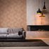 Non-woven wallpaper leaves beige orange glitter 39501-3 3