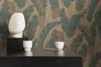 Non-woven wallpaper leaf pattern beige green gold 39502-2 1