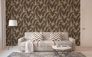 Non-woven wallpaper leaf pattern beige black gold 39502-4 1