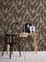Non-woven wallpaper leaf pattern beige black gold 39502-4 3