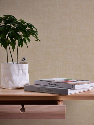 Non-woven wallpaper plaster texture beige gold 39503-3