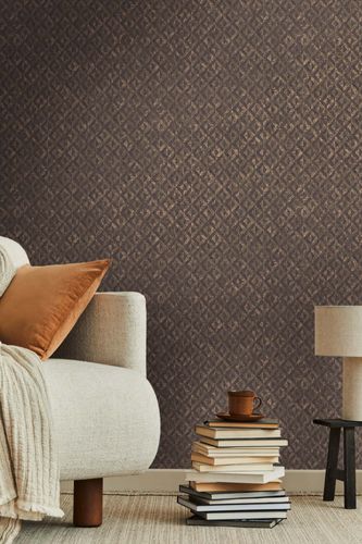 Non-woven wallpaper graphic black copper metallic 39505-3