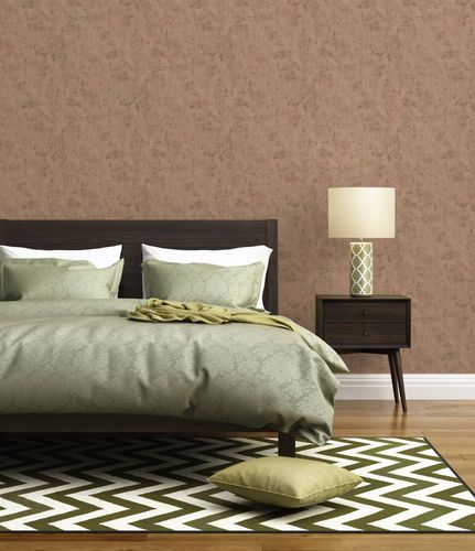 Non-woven wallpaper plaster look pink copper 3951-46