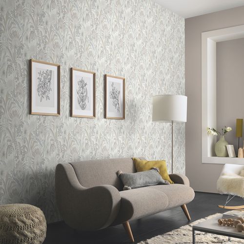 Non-woven wallpaper tropical cream beige grey 10390-02