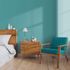 Non-woven wallpaper plain textile look turquoise 10393-43 1