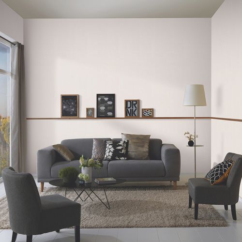 Non-woven wallpaper plain lines cream grey glitter 10281-38