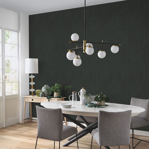 Non-woven wallpaper lines abstract black glitter 10351-15