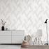 Non-woven wallpaper leaves white silver metallic 10282-31 1