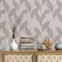 Non-woven wallpaper leaves beige grey metallic 10282-38 3