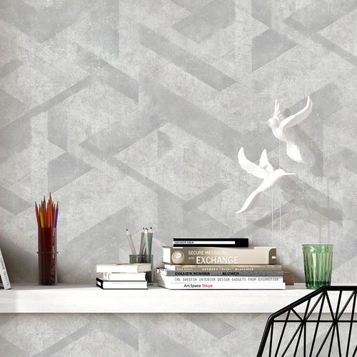 Non-woven wallpaper graphic grey silver metallic 10353-10