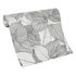 Non-woven wallpaper leaves cream black glitter 10381-10 5