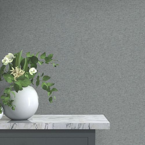 Non-woven wallpaper lines grey silver metallic 10383-47