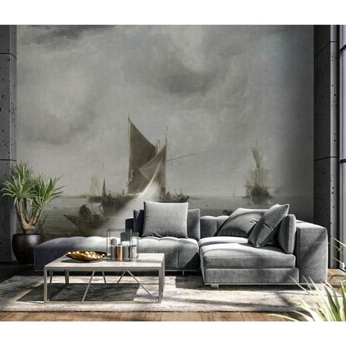 Photo Wallpaper Sea Ship Fisherman grey Brown 2501V-11