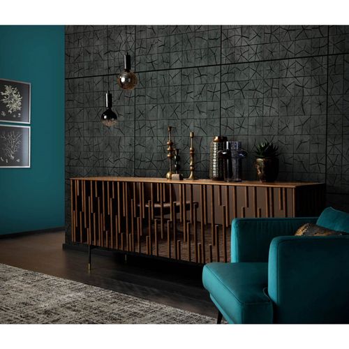 Photo Wallpaper Tiles Cracked grey Black 2511N-11