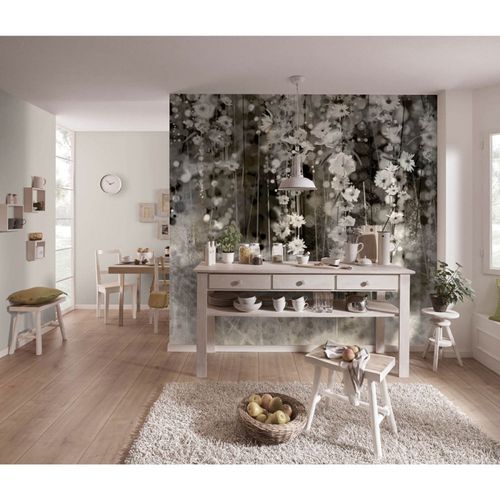 Photo Wallpaper Floral Spring Flowers grey Black 2515N-11