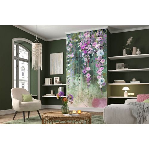 Photo Wallpaper Floral Flowers Green Purple 2519N-81